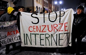 W Elblągu protestowali przeciwko ACTA