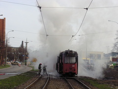 Na Robotniczej spłonął tramwaj