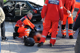 Wypadek na Sienkiewicza: motocyklista w szpitalu