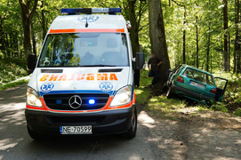 Wypadek w Hucie Żuławskiej: jedna osoba ranna