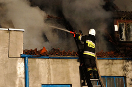 Nocny pożar w Gronowie Elbląskim