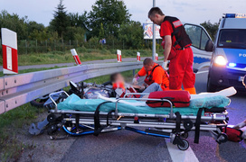 Węzeł Wschód: wypadek motocyklisty