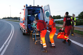 Węzeł Wschód: wypadek motocyklisty