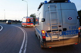 Węzeł Wschód: wypadek motocyklisty