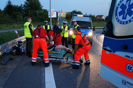 Węzeł Wschód: wypadek motocyklisty