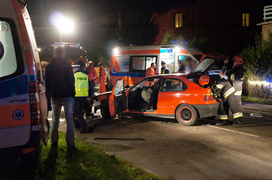 Wypadek na Orzeszkowej: dwie osoby ranne
