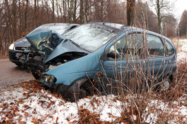 Uwaga, ślisko! Wypadek koło Łęcza