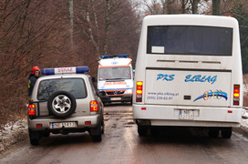 Uwaga, ślisko! Wypadek koło Łęcza