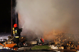 Pożar w Raczkach Elbląskich