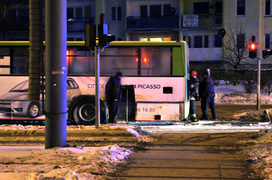 Pożar autobusu na Ogólnej