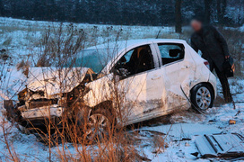 Wypadek koło Komorowa Żuławskiego