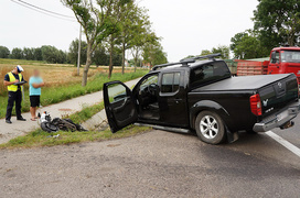 Wypadek w Kazimierzowie: ranny motocyklista w szpitalu