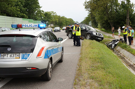 Wypadek w Kazimierzowie: ranny motocyklista w szpitalu