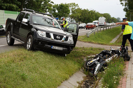 Wypadek w Kazimierzowie: ranny motocyklista w szpitalu