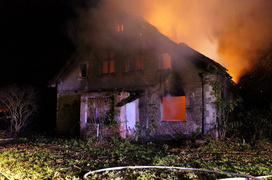 Nocny pożar na Polderowej