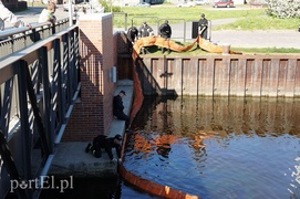 Wyciek ze statku na rzece Elbląg