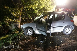 Peugeotem w drzewo: kierowca w szpitalu