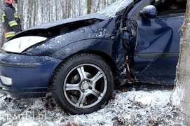 Wypadek na śliskiej drodze nr 509