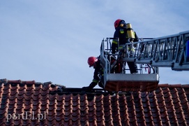 Pożar poddasza w Gronowie Elbląskim