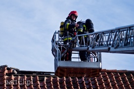 Pożar poddasza w Gronowie Elbląskim