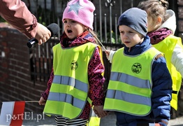 Przedszkolaki maszerowały z flagami