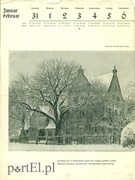 Niemiecki podpis pod zdjęciem: "Na początku XVII wieku angielski kupiec Johannes Slocumbe, który osiedlił się w Elblągu, wybudował Dom pod Siedmioma Szczytami". Mieścił się w dzisiejszym Nowakowie i służył Radzie Miejskiej do celów reprezentacyjnych.