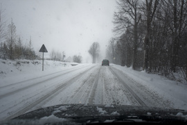 Wpadł w poślizg i uderzył w drzewo. Dwie osoby ranne