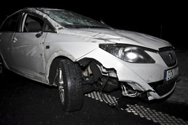 Trasa S22: Toyota i seat uderzyły w łosia