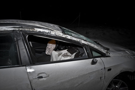 Trasa S22: Toyota i seat uderzyły w łosia
