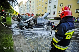 Na Płk. Dąbka spłonął saab