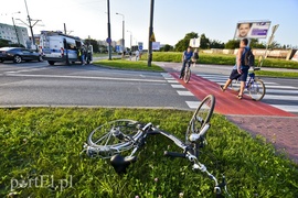 Potrącenie rowerzystki na Płk. Dąbka