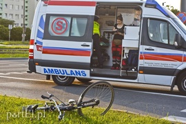 Potrącenie rowerzystki na Płk. Dąbka