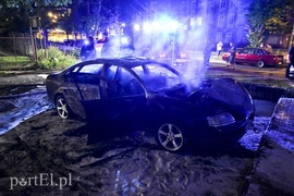 Pożar audi na ul. Królewieckiej