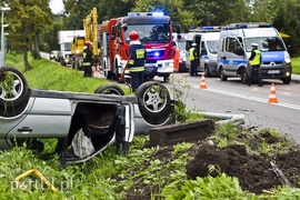 Dachował mercedesem na Fromborskiej