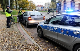 Potrącenie rowerzysty na Traugutta