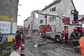 Pożar w budynku na Dolnej