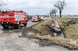 Wpadła do rowu, miała dużo szczęścia