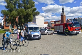 Potrącenie rowerzystki na starówce