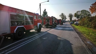 Pożar w Jegłowniku, kierowcy musieli omijać to miejsce