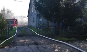 Pożar w Jegłowniku, kierowcy musieli omijać to miejsce