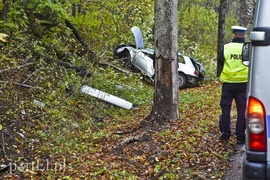 Audi uderzyło w drzewo