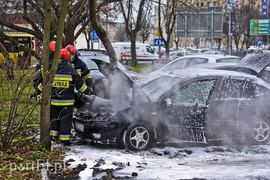 Pożar samochodu przy placu Grunwaldzkim