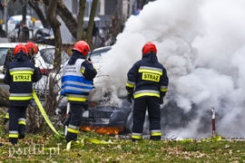 Pożar samochodu przy placu Grunwaldzkim