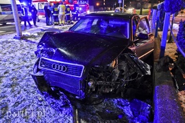 Zderzenie opla z audi na ul. Nowej
