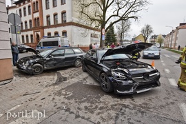 Kolizja audi z mercedesem na ul. Malborskiej