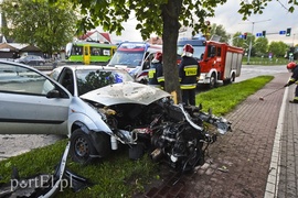 Ford uderzył w drzewo na ul. Płk. Dąbka