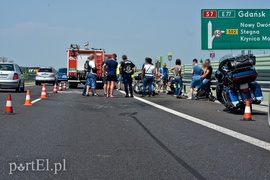 Wypadek motocyklisty na S7