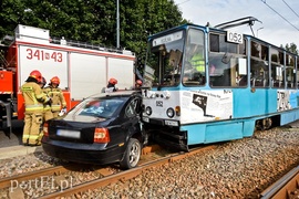 Zderzenie volkswagena z tramwajem