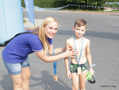 Pływali i biegali w pierwszym elbląskim Aquathlonie