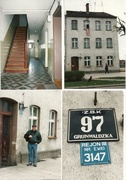 Pan Wolfgang przed rodzinnym domem podczas wizyty w Elblągu w 1995 roku.